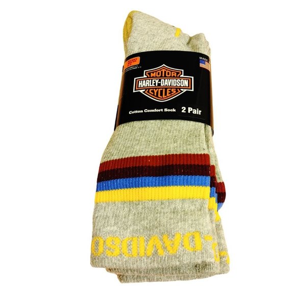 𝅺435 Harley-Davidson	2-pack calf / crew socks s1 - Picture 1 of 8